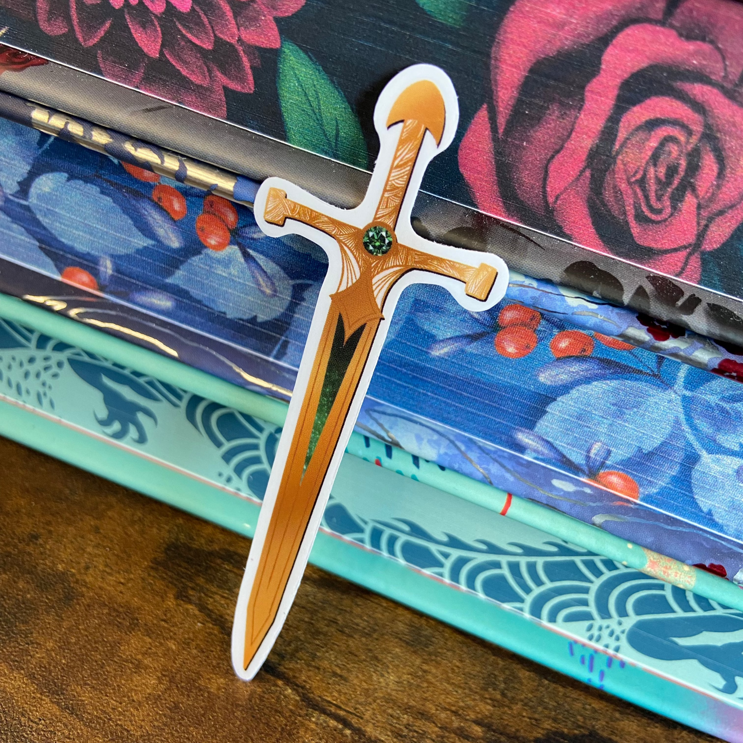 Sliver & Gold Sword | Clear Bookish Vinyl Sticker