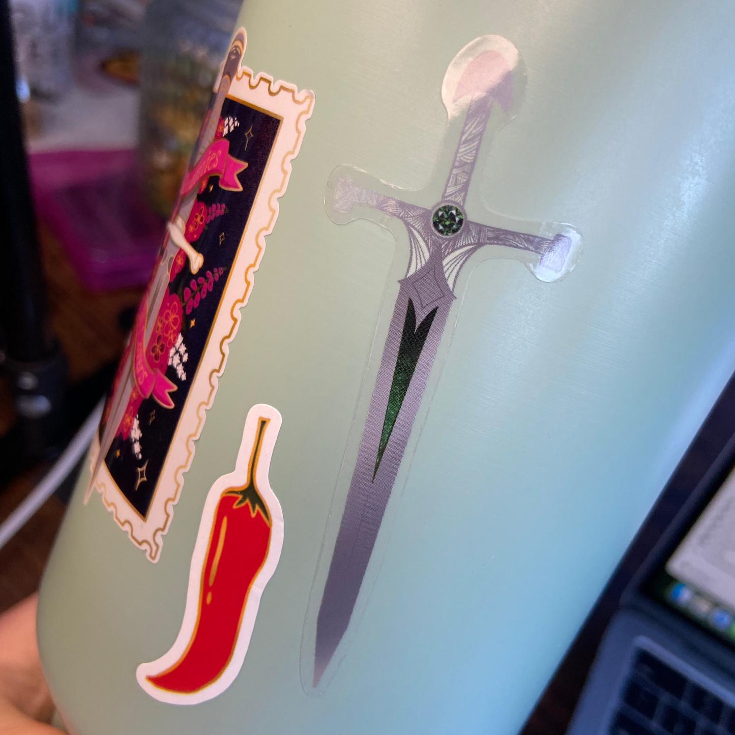 Sliver & Gold Sword | Clear Bookish Vinyl Sticker