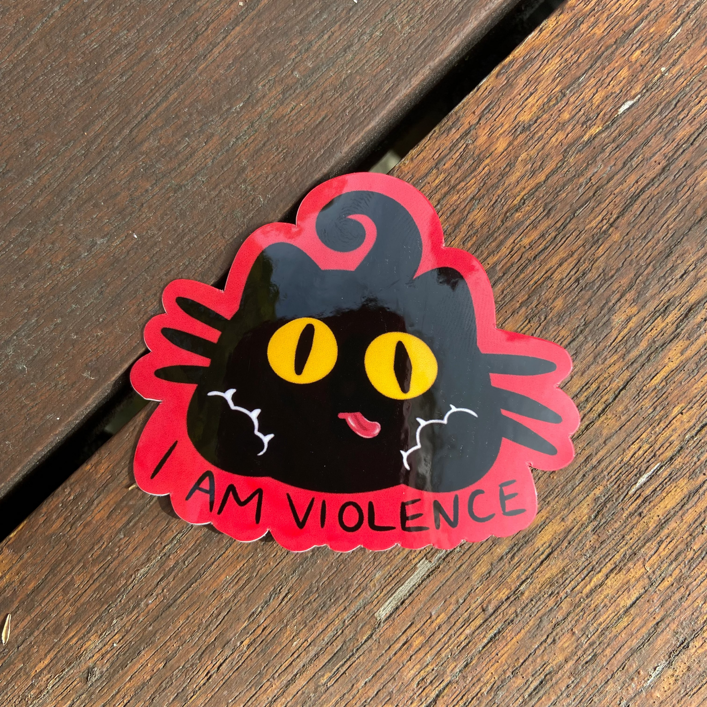 I AM VIOLENCE Cat Vinyl Sticker