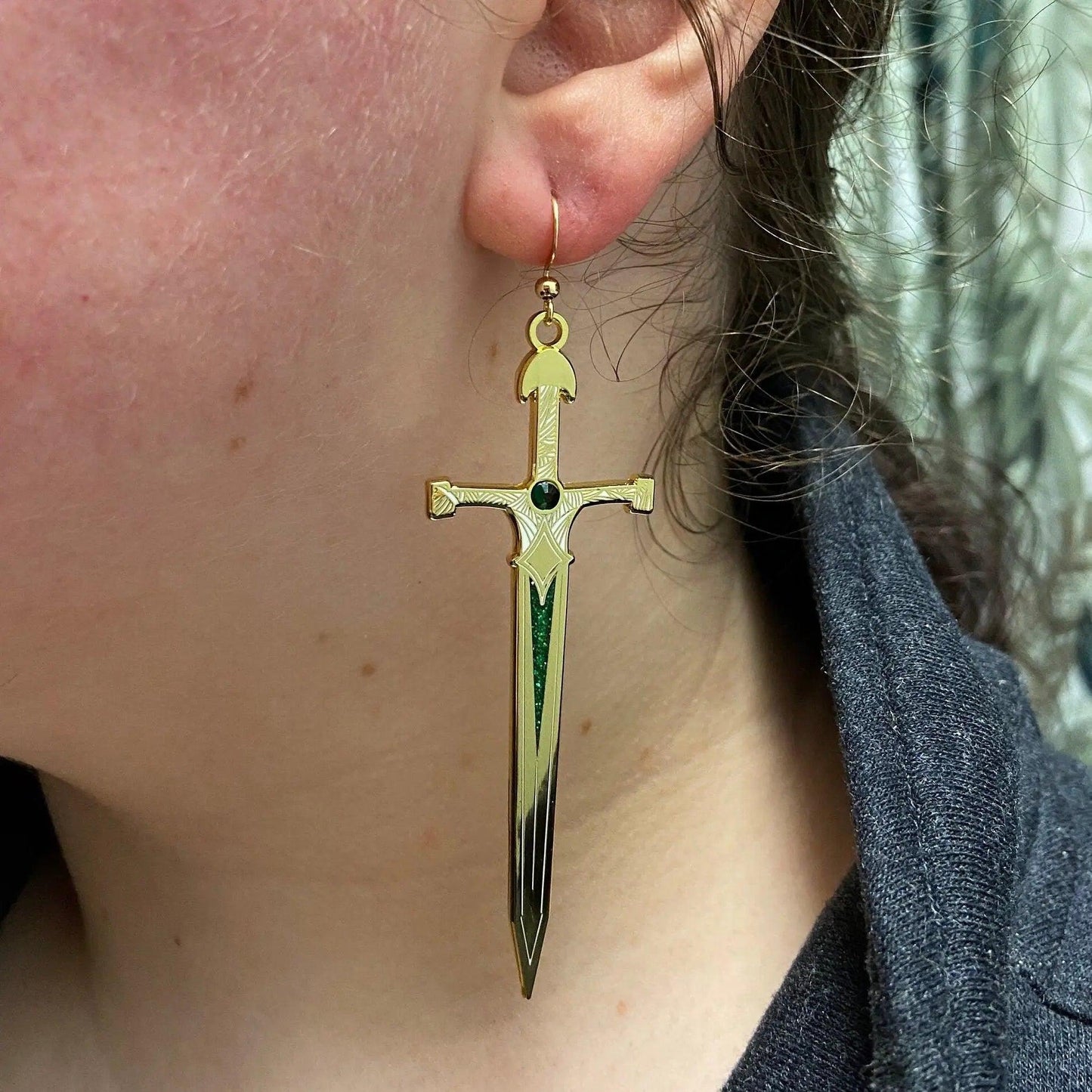 Enchanted Emerald Earrings | Enamel Earrings - Nymeris Art