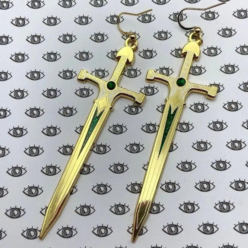 Enchanted Emerald Earrings | Enamel Earrings - Nymeris Art