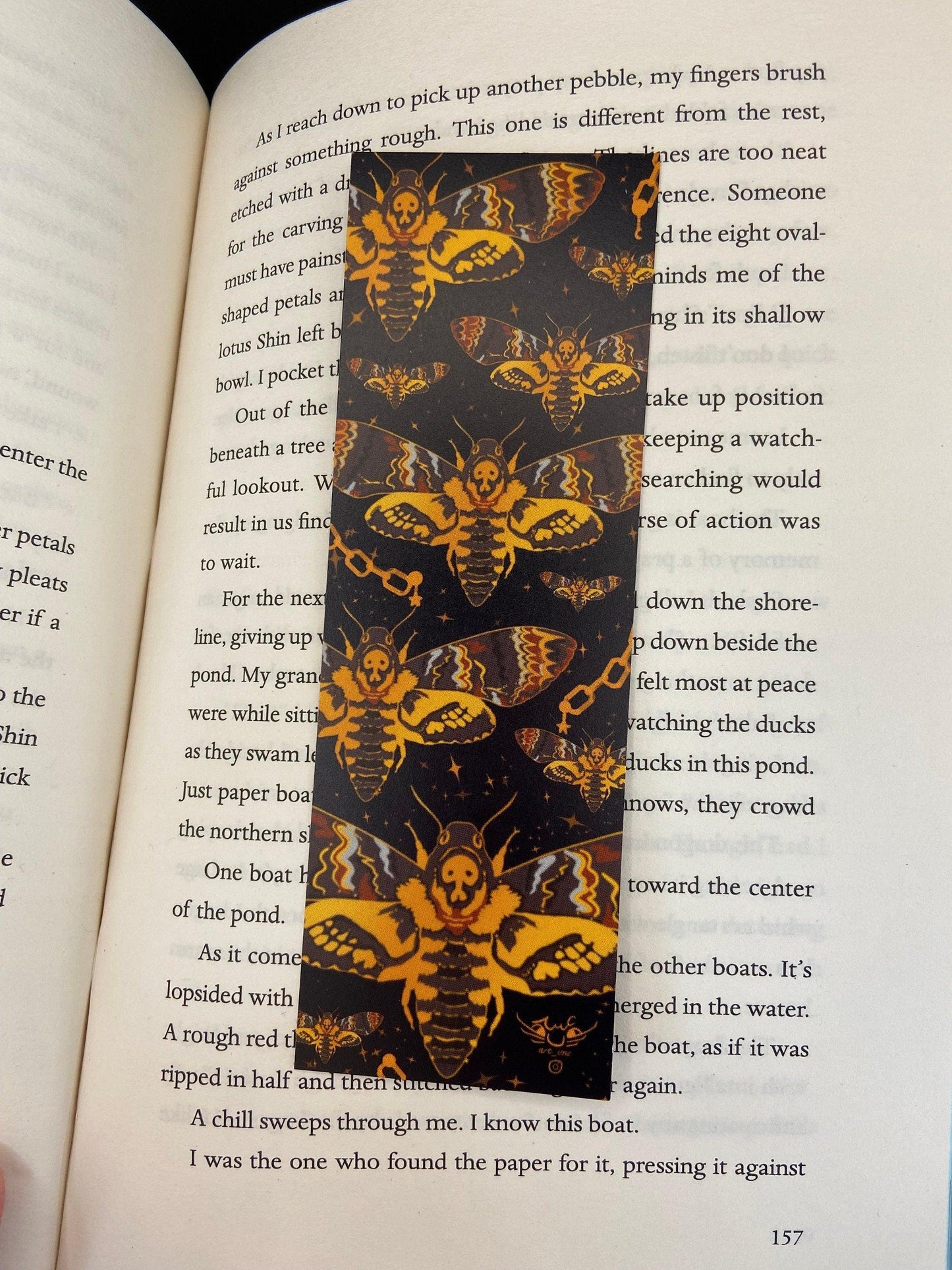 Dead Head Moth Bookmark | Double Sided - Nymeris Art