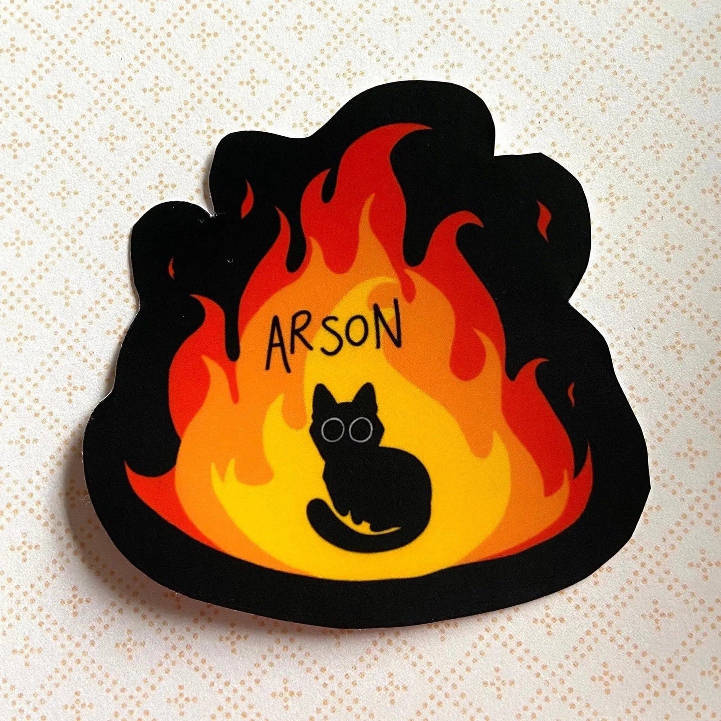Arson Cat Vinyl Sticker - Nymeris Art