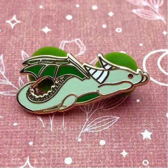 Green Dragon Enamel Pin | Hard Enamel Pin - Nymeris Art