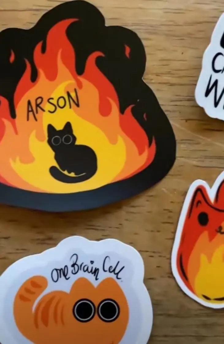 Arson Cat Vinyl Sticker - Nymeris Art