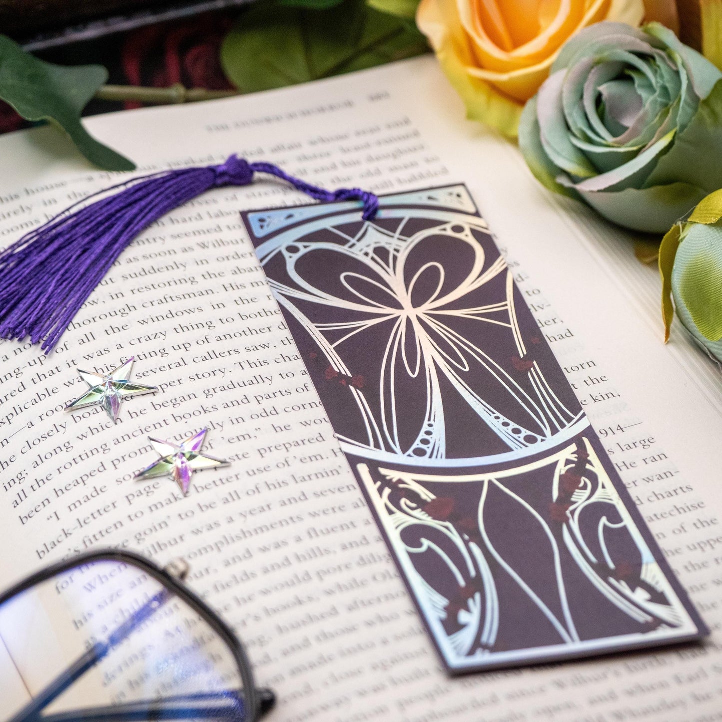 Iridescent Elegance Foil Bookmark - Nymeris Art