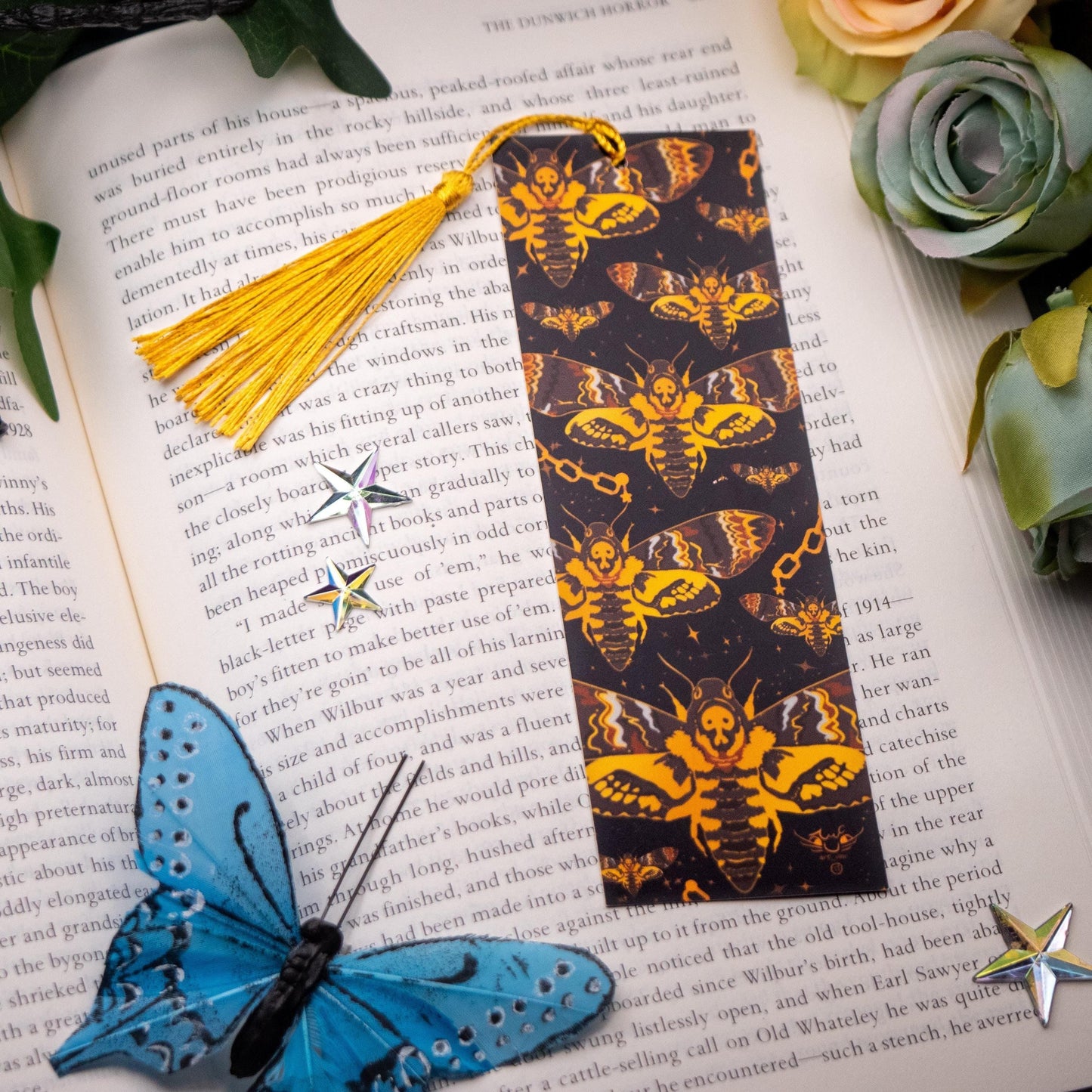 Dead Head Moth Bookmark | Double Sided - Nymeris Art