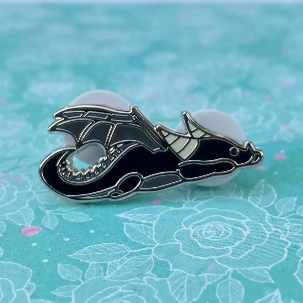 Black Dragon Enamel Pin | Hard Enamel Pin - Nymeris Art