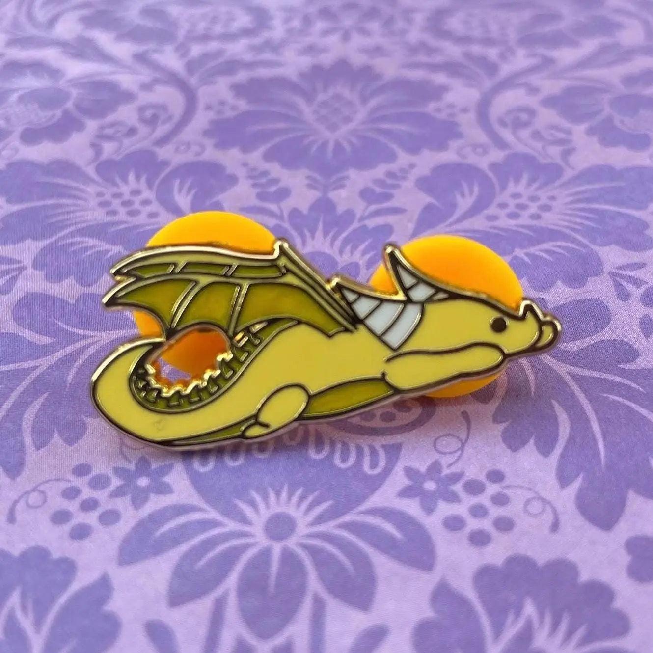 Yellow Dragon Enamel Pin | Hard Enamel Pin - Nymeris Art