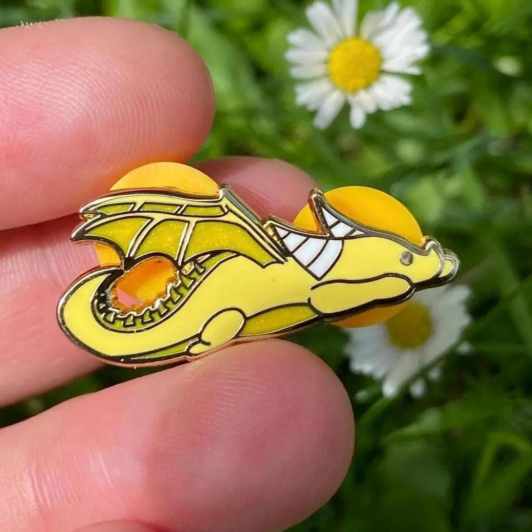 Yellow Dragon Enamel Pin | Hard Enamel Pin - Nymeris Art