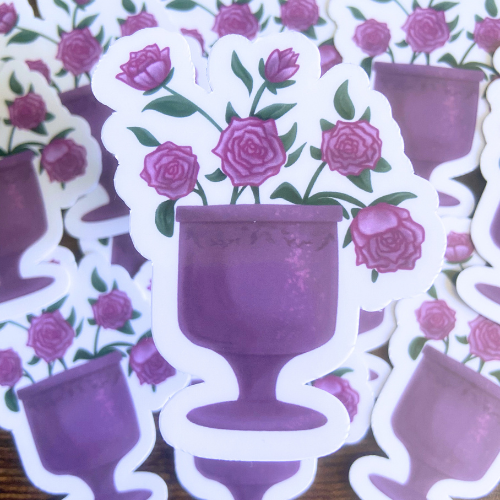 Pot of Flowers Vinyl Sticker