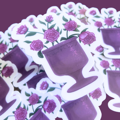 Pot of Flowers Vinyl Sticker
