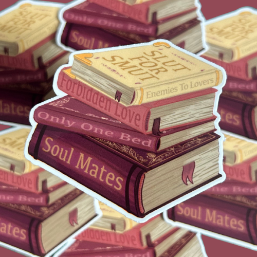 Tropes Book Stack (Slut for Smut) Sticker