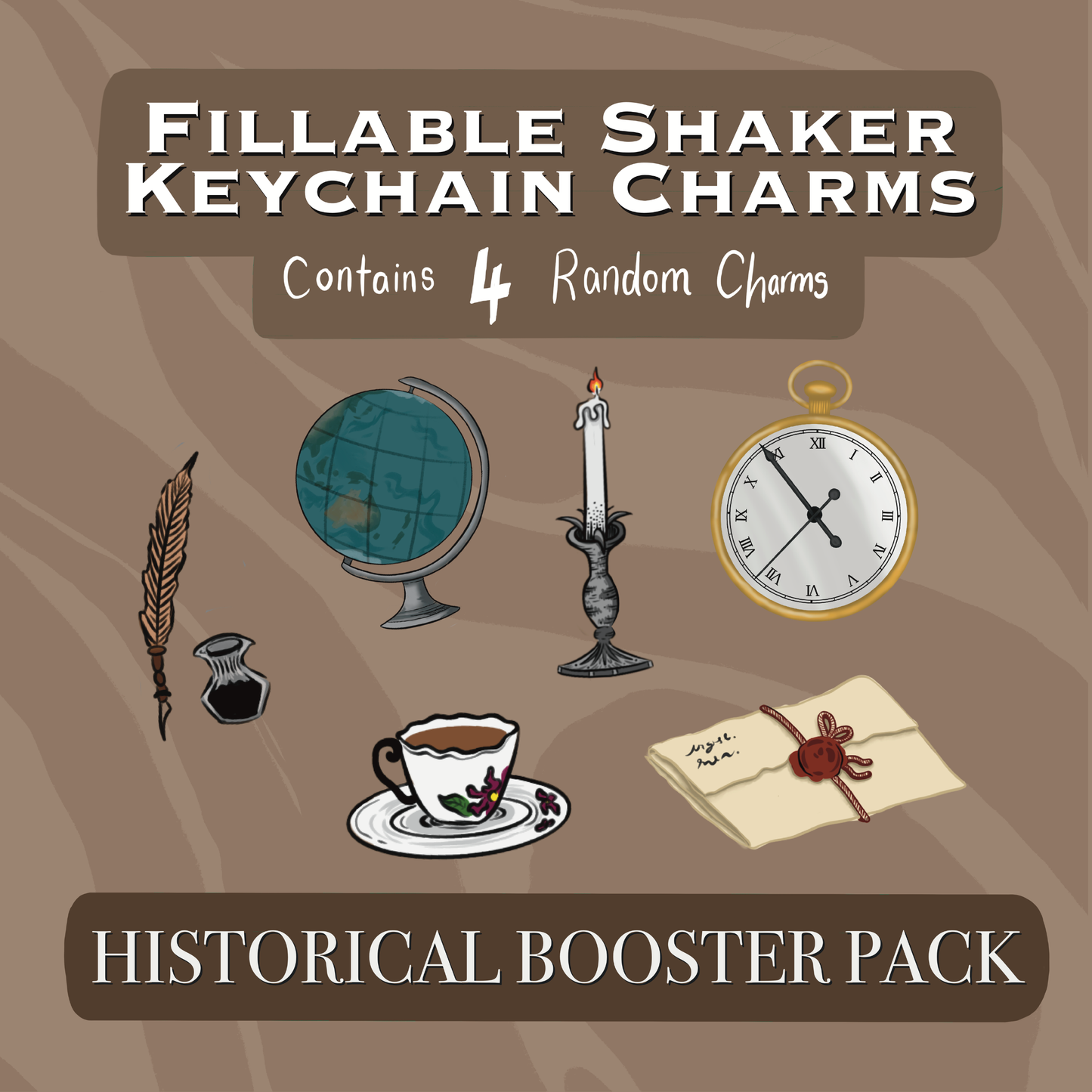 Bookshelf Shaker Keychain & Standee