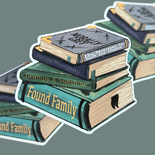 Tropes Book Stack (Morally Grey) Sticker
