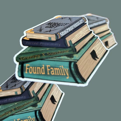 Tropes Book Stack (Morally Grey) Sticker