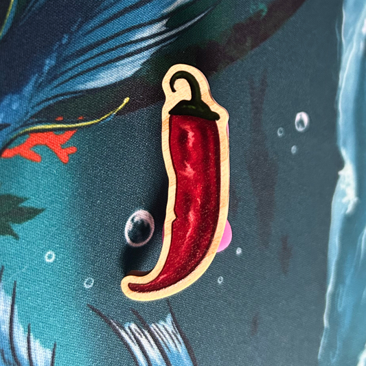 Chilli Pepper Wooden Pin