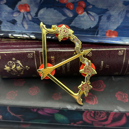 Rose Bow and Arrow Hard Enamel Pin