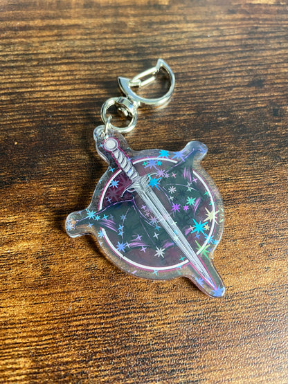 Bat Wings and Sword Keychain