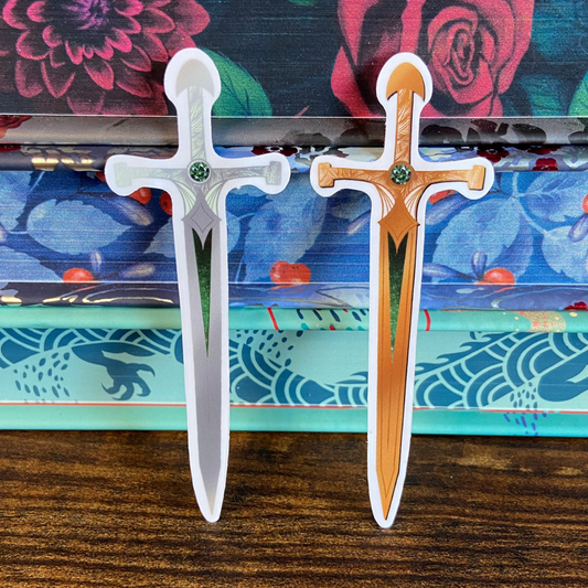 Sliver & Gold Sword | Clear Bookish Vinyl Sticker