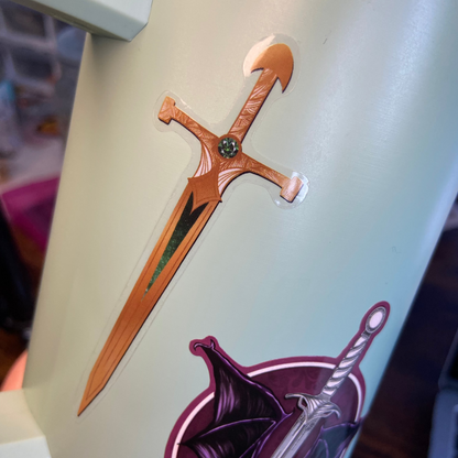Sliver & Gold Sword | Clear Bookish Vinyl Sticker