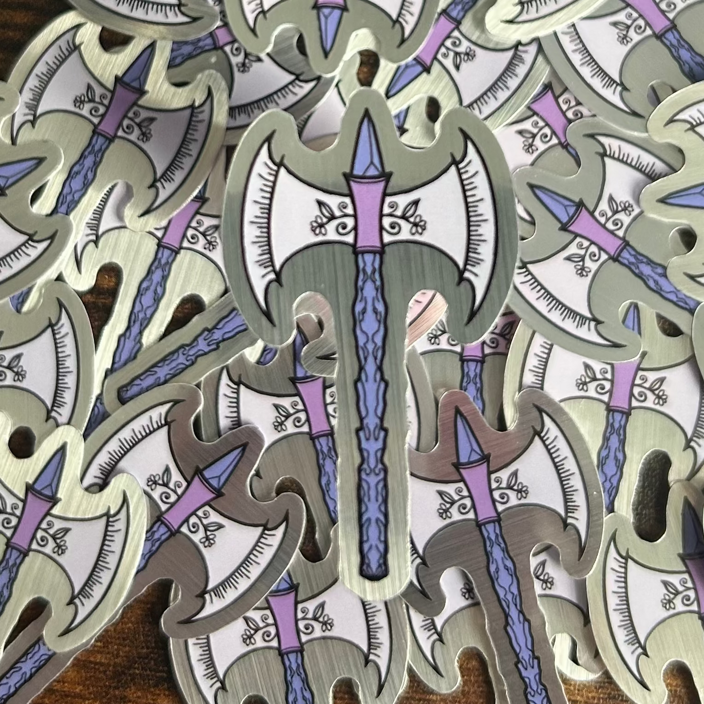 Axe Brushed Sliver Vinyl Sticker
