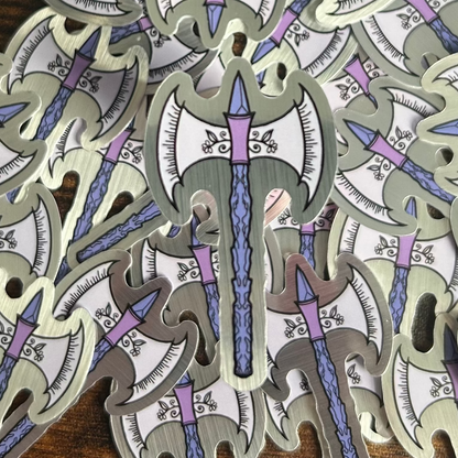 Axe Brushed Sliver Vinyl Sticker