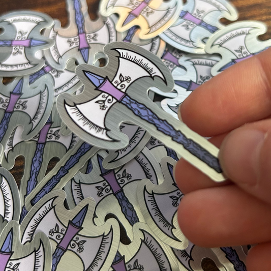 Axe Brushed Sliver Vinyl Sticker