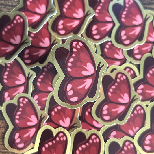 Butterfly Brushed Gold Vinyl Sticker