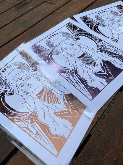 Moth Goddess Foil Print