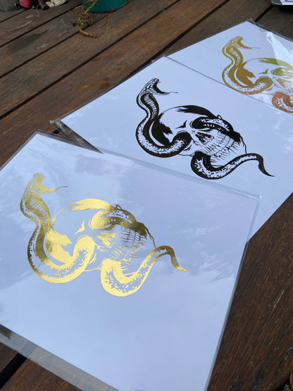 Skull & Snake Print