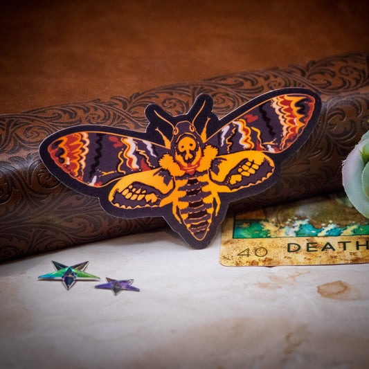 Death Head Moth Vinyl Sticker