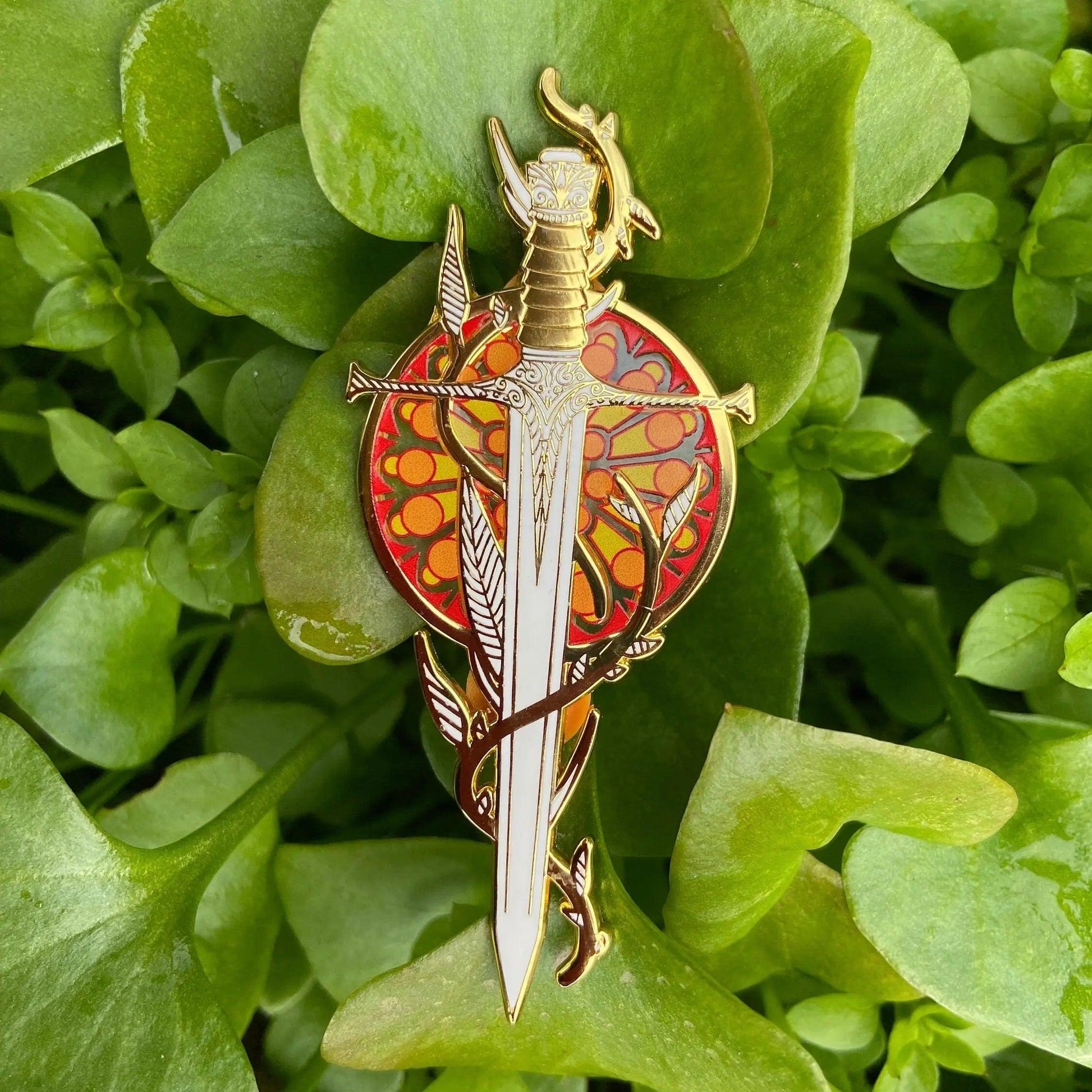Stained Glass Dagger Enamel Pin | Hard Enamel Pin - Nymeris Art
