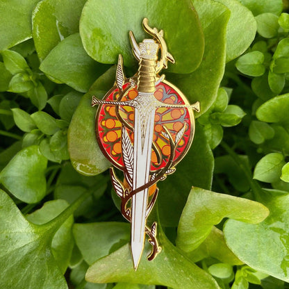 Stained Glass Dagger Enamel Pin | Hard Enamel Pin - Nymeris Art