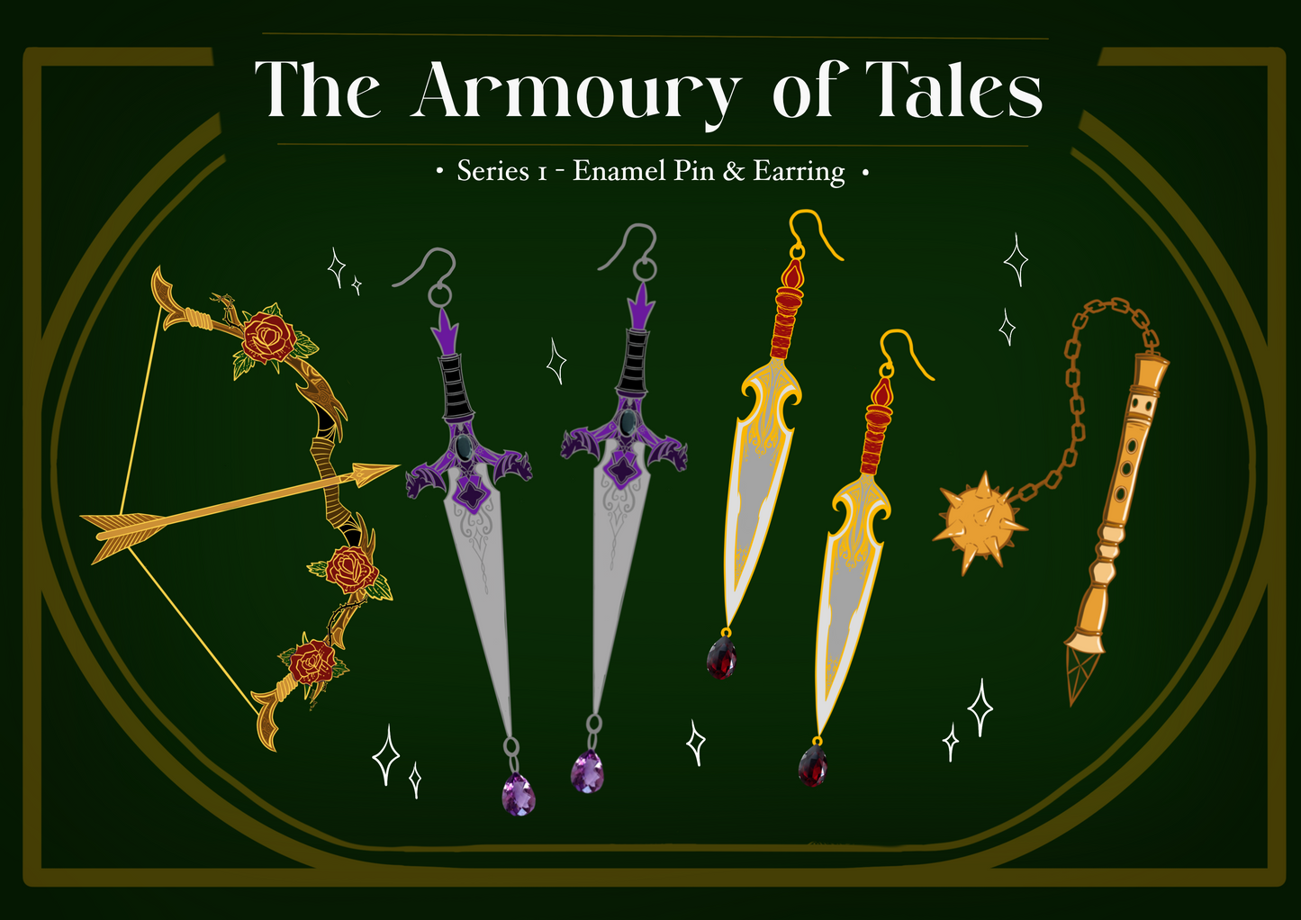 The Armoury Of Tales - Series 1 Enamel Pin & Earring