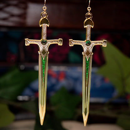 Elegant emerald-green enamel earrings with 14K gold-plated or 925 sterling silver fishhooks