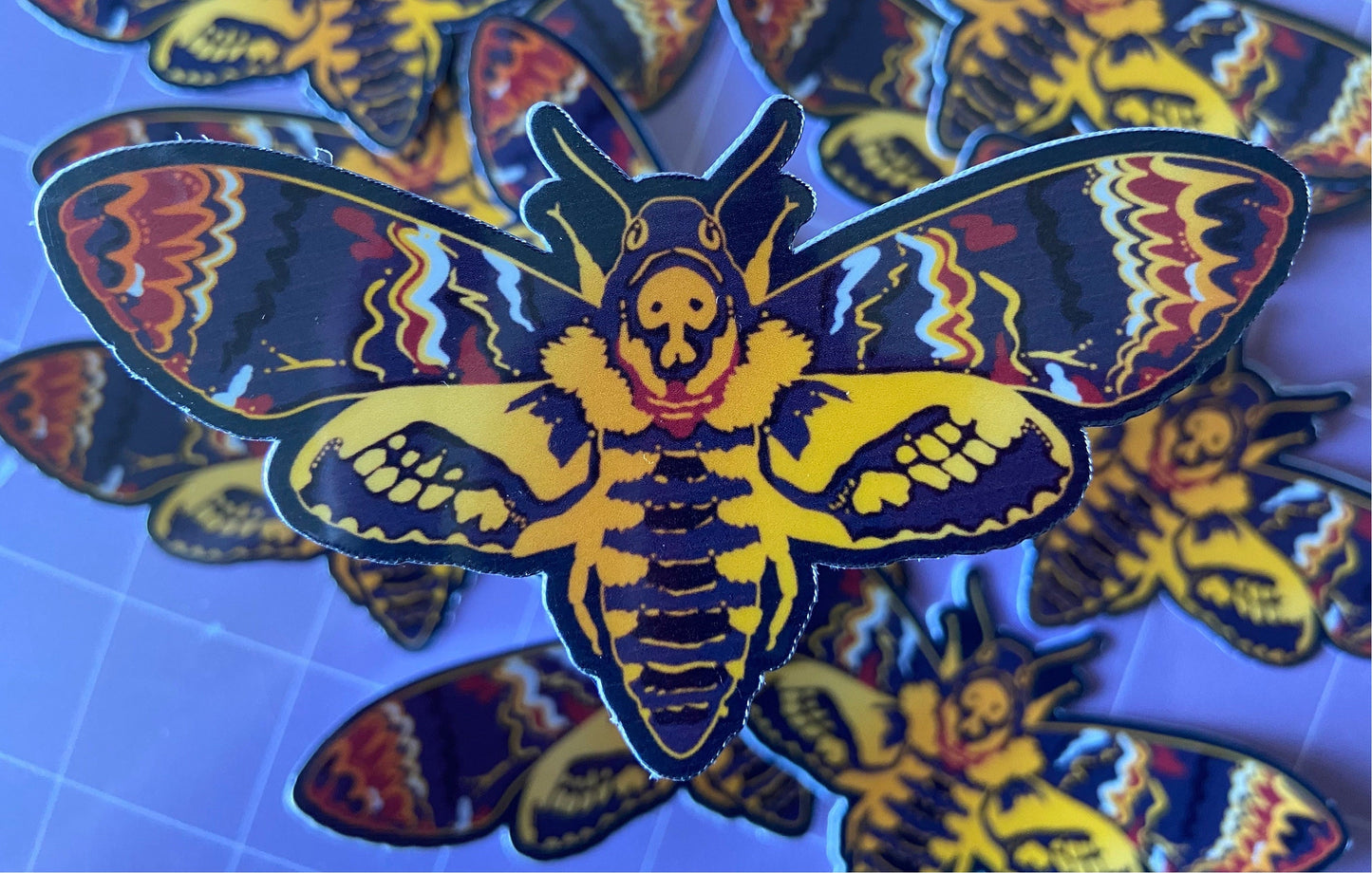 Death Head Moth Vinyl Sticker