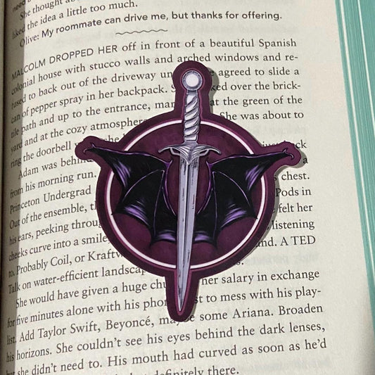 Bat Wings and Dagger Vinyl Sticker