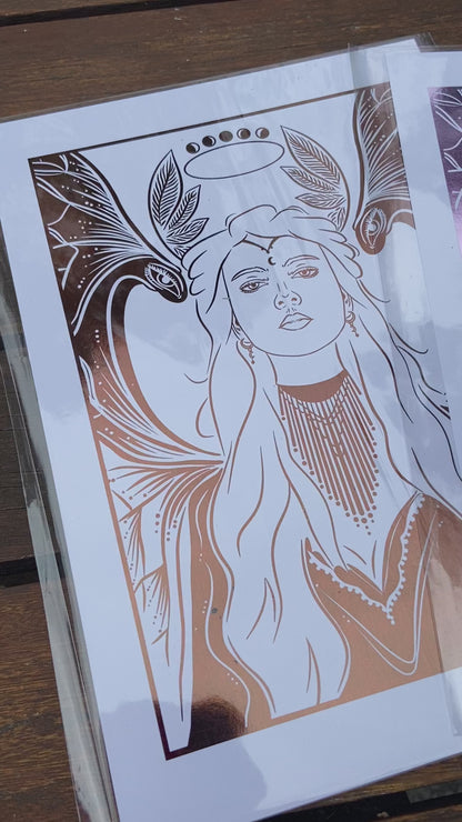 Moth Goddess Foil Print